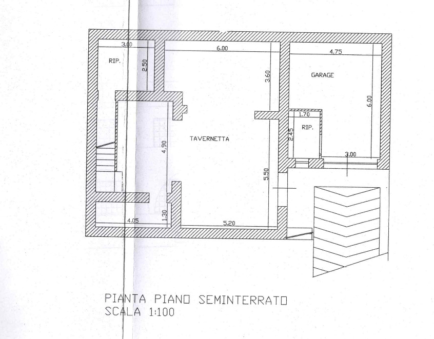 planimetria s1 Villa con piscina Via Rapolla, Lecce